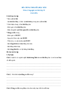 Đề cương ôn tập Giữa kì 2 Công nghệ cơ khí 11 Cánh diều (có đáp án)