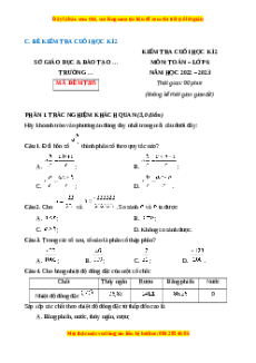 Đề thi cuối kì 2 Toán 6 Chân trời sáng tạo (Đề 10)