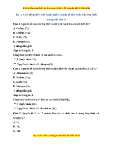 Trắc nghiệm Xu hướng biến đổi thành phần và một số tính chất của hợp chất trong một chu kì Hóa 10 Kết nối tri thức