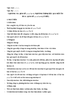 Giáo án Hàm số y = ax2 (a ≠ 0) Toán 9 Cánh diều