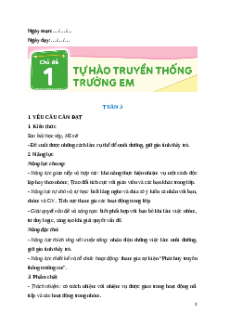 Giáo án Tuần 3 Hoạt động trải nghiệm lớp 5 Cánh diều