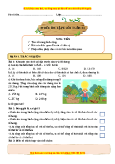 Bài tập cuối tuần Toán lớp 4 Tuần 23 Kết nối tri thức