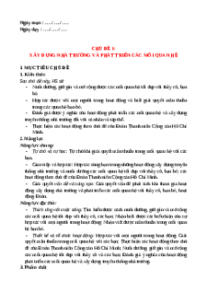 Giáo án Chủ đề 1: Xây dựng nhà trường và phát triển các mối quan hệ HĐTN 12 Cánh diều