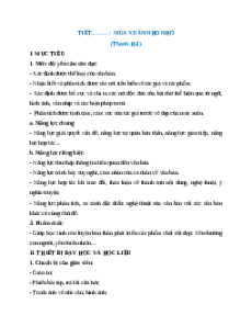 Giáo án Mùa xuân nho nhỏ Ngữ Văn 9 Chân trời sáng tạo