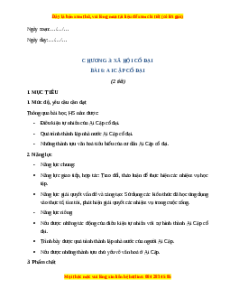 Giáo án Bài 6 Lịch sử 6 Chân trời sáng tạo (2024): Ai Cập cổ đại