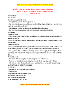 Giáo án Bài 12 Lịch sử 11 Chân trời sáng tạo (2024): Vị trí và tầm quan trọng của Biển Đông