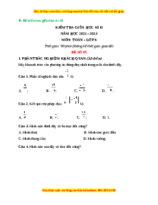 Đề thi giữa kì 2 Toán 6 Chân trời sáng tạo (Đề 5)