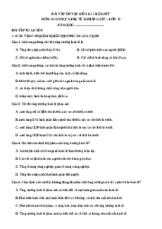 Bài tập trắc nghiệm Giữa kì 1 KTPL 12 Kết nối tri thức (có đúng sai, trả lời ngắn)