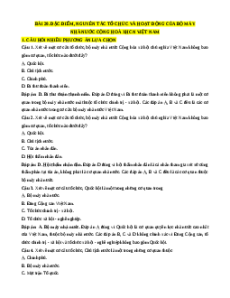 Trắc nghiệm Bài 20 Kinh tế pháp luật 10 Đúng-Sai, Trả lời ngắn: Đặc điểm, nguyên tắc hoạt động của Bộ máy nhà nước