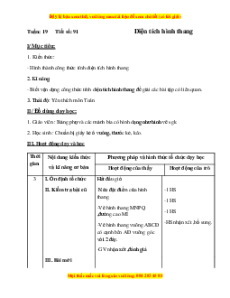 Giáo án Bài 91 Toán lớp 5: Diện tích hình thang