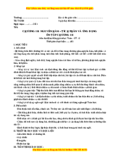 Giáo án Ôn tập chương 3 Toán 12 Giải tích