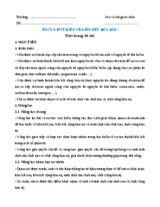 Giáo án Bài 5 Hóa học 7 Cánh diều: Giới thiệu về liên kết hóa học