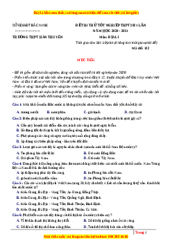 Đề thi thử Địa Lí trường Hàn Thuyên lần 1 năm 2021