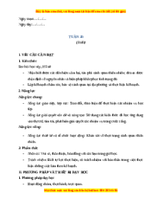 Giáo án Tuần 30 HĐTN lớp 4 Kết nối tri thức