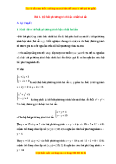 Lý thuyết Toán 10 Chân trời sáng tạo Bài 2: Hệ bất phương trình bậc nhất hai ẩn