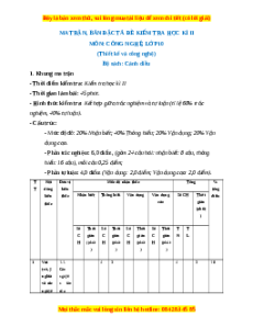 Đề thi Công nghệ 10 cuối kì 2 Cánh diều (Công nghệ thiết kế) - Đề 1