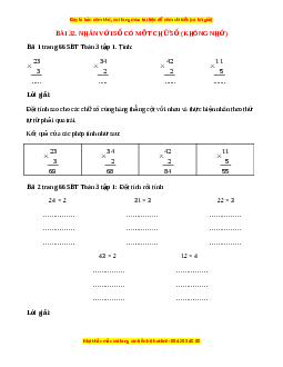 VBT Toán lớp 3 Bài 32 (Cánh diều): Nhân với số có một chữ số (không nhớ)