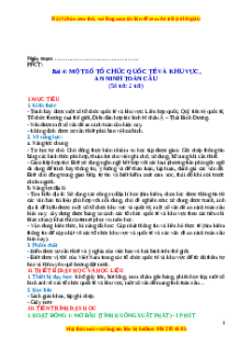 Giáo án Bài 4 Địa lí 11 Kết nối tri thức (2024): Một số tổ chức quốc tế và khu vực, an ninh toàn cầu