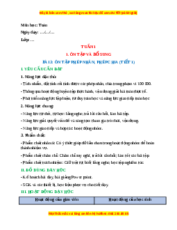 Giáo án Ôn tập phép nhân, phép chia Toán 4 Chân trời sáng tạo