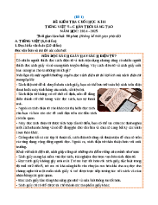 Bộ 10 đề thi Cuối kì 2 Tiếng Việt lớp 5 Chân trời sáng tạo có đáp án