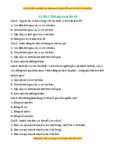 Trắc nghiệm Bài 2 Lịch sử 6 Cánh diều: Thời gian trong lịch sử?