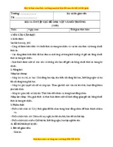 Giáo án Bài 31 Khoa học lớp 4 (Kết nối tri thức): Ôn tập chủ đề sinh vật và môi trường
