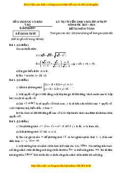 Đề thi vào 10 Toán Hải Phòng năm 2023-2024