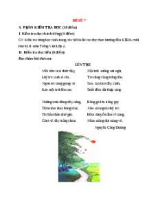 Đề thi học kì 2 Tiếng Việt lớp 2 Cánh diều (Đề 7)