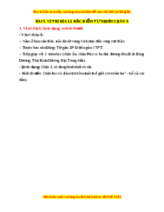 Lý thuyết Địa lý 7 Kết nối tri thức Bài 5: Vị trí địa lí, đặc điểm tự nhiên Châu Á