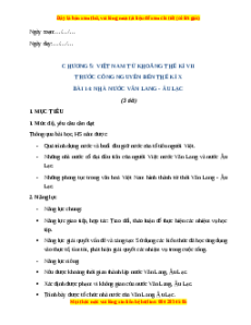 Giáo án Bài 14 Lịch sử 6 Chân trời sáng tạo (2024): Nhà nước Văn Lang, Âu Lạc