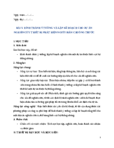 Giáo án chuyên đề Bài 5: Hình thành, lập ý tưởng dự án nghiên cứu thiết bị phát hiện người bấm chuông trước 12 Kết nối tri thức