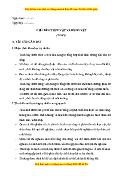 Giáo án Bài 13 Khoa học lớp 4 (Cánh diều): Nhu cầu sống của thực vật và chăm sóc cây trồng
