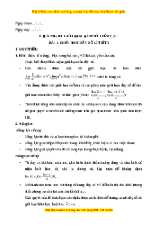 Giáo án Giới hạn của dãy số Toán 11 Cánh diều