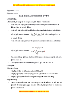 Giáo án Giới hạn của hàm số Toán 11 Chân trời sáng tạo