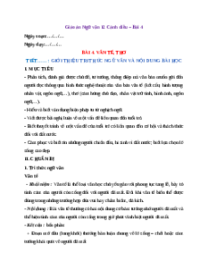 Giáo án Bài 4: Văn tế, thơ Ngữ Văn 12 Cánh diều