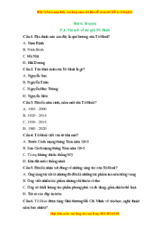 Trắc nghiệm Bài 6: Truyện Ngữ văn 6 Cánh diều