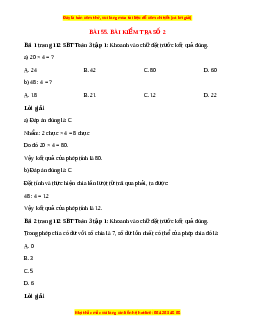 VBT Toán lớp 3 Bài 55 (Cánh diều): Bài kiểm tra số 2