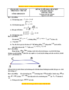 Đề thi vào 10 môn Toán tỉnh Bà Rịa - Vũng Tàu (Hệ không chuyên) năm 2021