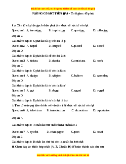Đề thi giữa kì 1 Tiếng Anh 9 phòng GD&ĐT Tiền Hải