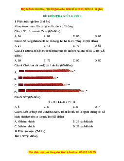 Đề thi giữa kì 1 Toán lớp 2 Cánh diều - Đề 4