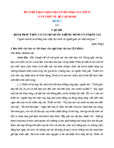 Bộ 20 Đề tham khảo thi vào lớp 10 Văn Tp.HCM 2025-2026