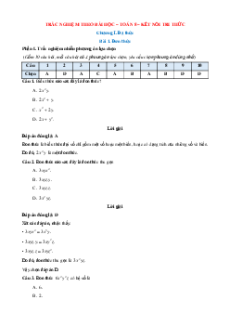 Trắc nghiệm Toán 8 Đúng-Sai, Trả lời ngắn Kết nối tri thức (form 2025)