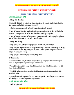 Giáo án Phép cộng, phép trừ Toán lớp 4 Cánh diều