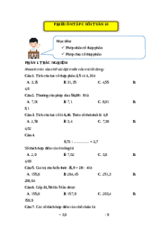 Bài tập cuối tuần Toán lớp 5 Kết nối tri thức Tuần 10
