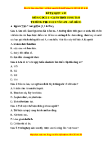 Đề thi GDCD 6 cuối kì 2 THCS Chu Văn An - Đề 4 có đáp án