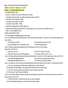 Đề cương ôn tập Giữa kì 2 Lịch sử&Địa lí 9 (dùng chung cả 3 sách)