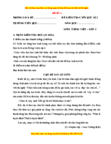Đề thi cuối kì 2 Tiếng Việt lớp 3 Chân trời sáng tạo (Đề 4)