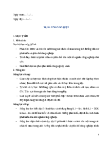 Giáo án Bài 6 Địa lí 9 Cánh diều: Công nghiệp