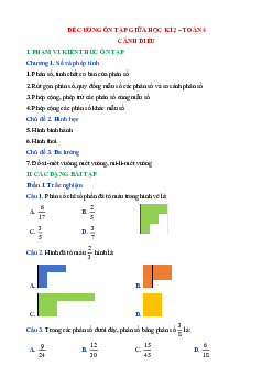 Đề cương ôn tập giữa học kì 2 Toán lớp 4 Cánh diều