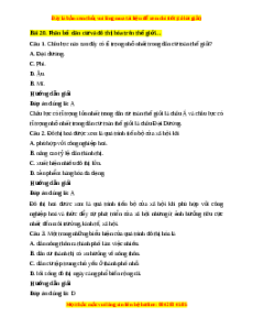 Trắc nghiệm Bài 20 Địa Lí 10 Kết nối tri thức: Phân số dân cư và đô thị hóa trên thế giới